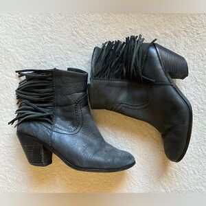 Sam Edelman Leather Ankle Tassel Boots